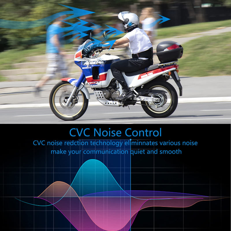 [Australia - AusPower] - Motorcycle Bluetooth Headset，Wipeeyes E1 Bluetooth Helmet Intercom Headset with CVC Noise Cancellation Stereo Music IPX6 Waterproof for Full face Helmet 