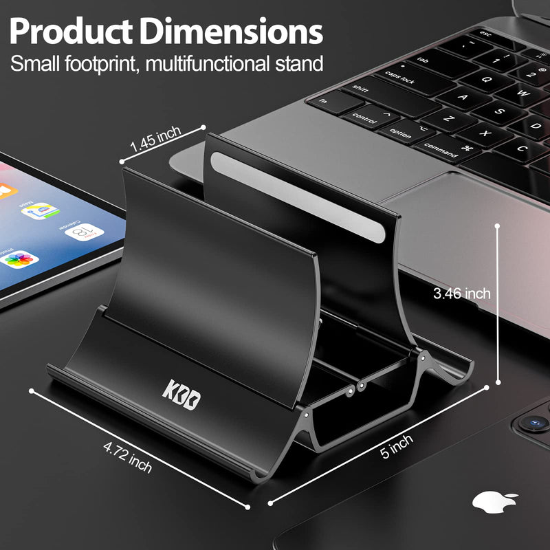 [Australia - AusPower] - Vertical Laptop Tablet Stand, Gravity Lock Auto Shrink Desktop Notebook Holder for Desk Organizers and Storage Compatible with MacBook Air Pro Samsung, HP, Dell, Microsoft Surface and Gaming Laptops 