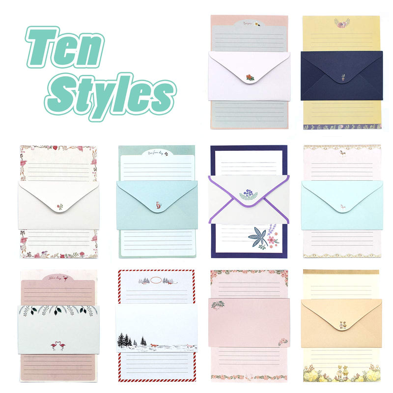 [Australia - AusPower] - Stationary Paper and Envelopes Set, 90 PCS Stationary Set for Women Girls and Men Boys Cute Stationary Writing Stationery Paper with 30 Envelope - 60 Letter paper (8.27x5.71 inch) With Tape. 