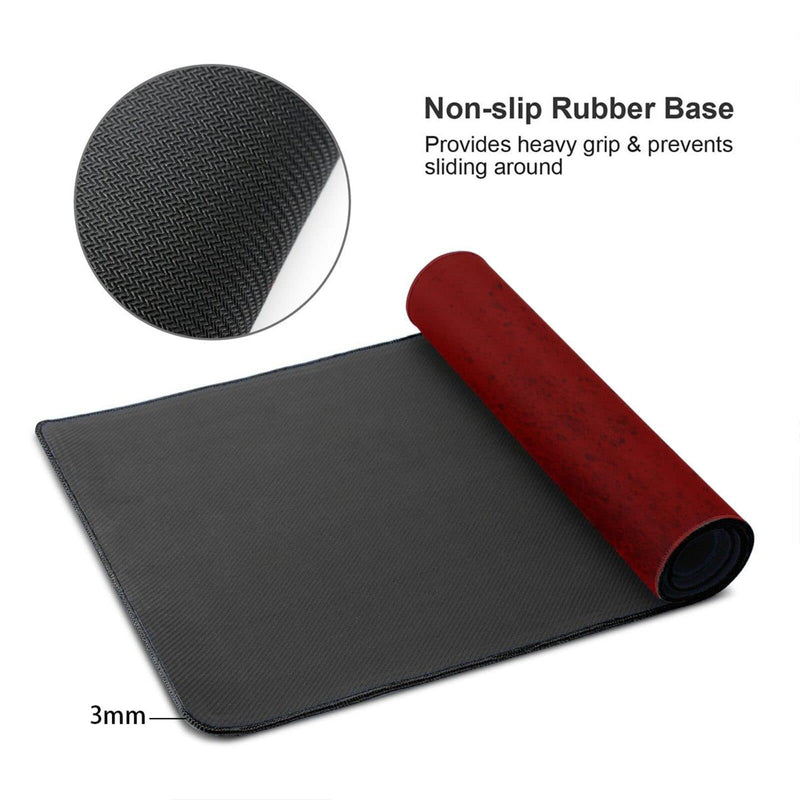 [Australia - AusPower] - Abstract Red White XXL XL Large Gaming Mouse Pad for Desk, Non-Slip Long Extended Keyboard Pads Mousepad Rubber Table Mat 31.5 X 11.8 Inch Black8 