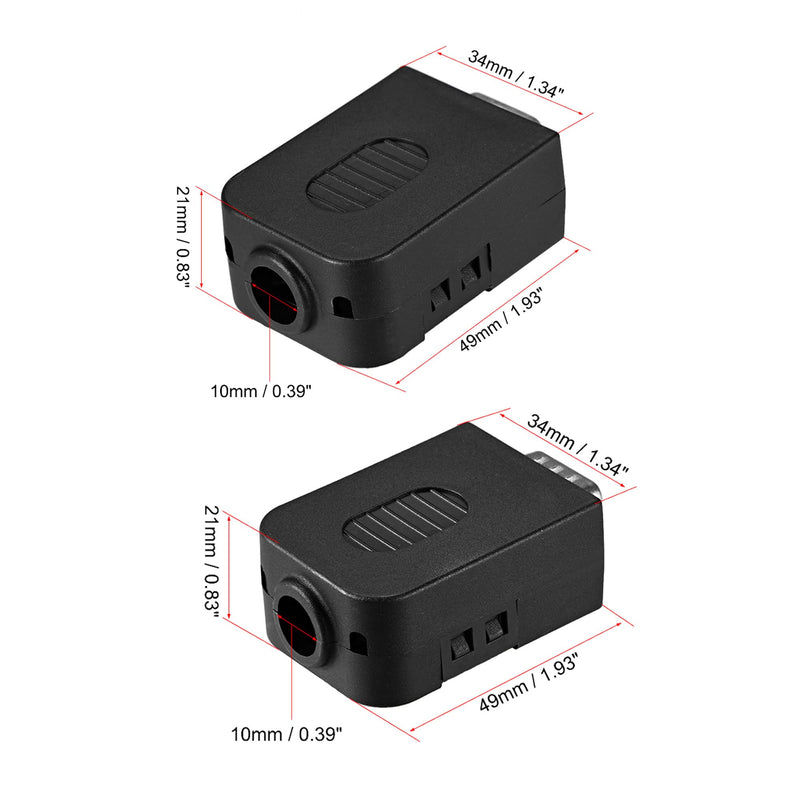 [Australia - AusPower] - MECCANIXITY D-sub DB9 Male Plug and D-sub DB9 Female Socket Board Connector RS232 Serial Port Solderless Terminal Block Adapter 