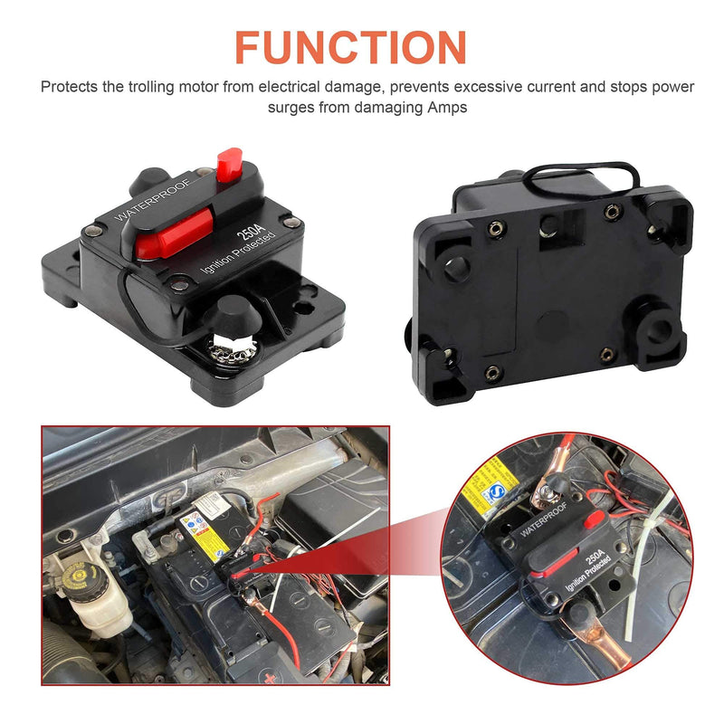 [Australia - AusPower] - Erayco 100 Amp Circuit Breaker with Manual Reset for Car Marine Trolling Motors Boat ATV Manual Power Protect for Audio System Fuse, 12V-48VDC, Waterproof (100A) 100A 