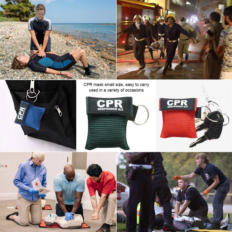 [Australia - AusPower] - Aoutacc CPR Face Shield Mask, Keychain Mask Disposable Emergency Kit CPR Face Shields Pocket Mask for First Aid Cardiac Resuscitation Training 50 
