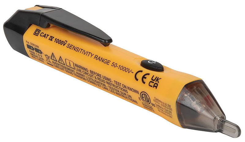 [Australia - AusPower] - Klein Tools NCVT1P Voltage Tester, Non-Contact Voltage Detector Pen, 50V to 1000V AC, Audible and Flashing LED Alarms, Pocket Clip NCVT Pen 