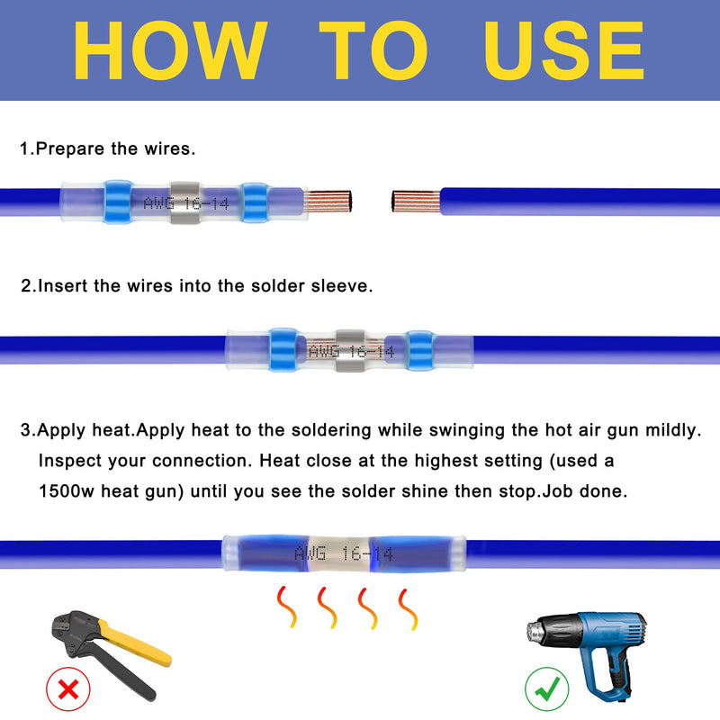[Australia - AusPower] - 400PCS Solder Seal Wire Connectors-haisstronica Waterproof Wire Connectors-Heat Shrink Wire Connectors-Heat Shrink Butt Connectors-Self Solder for Marine,Aircraft,Boat,Truck,Stereo,Joint 400PCS 