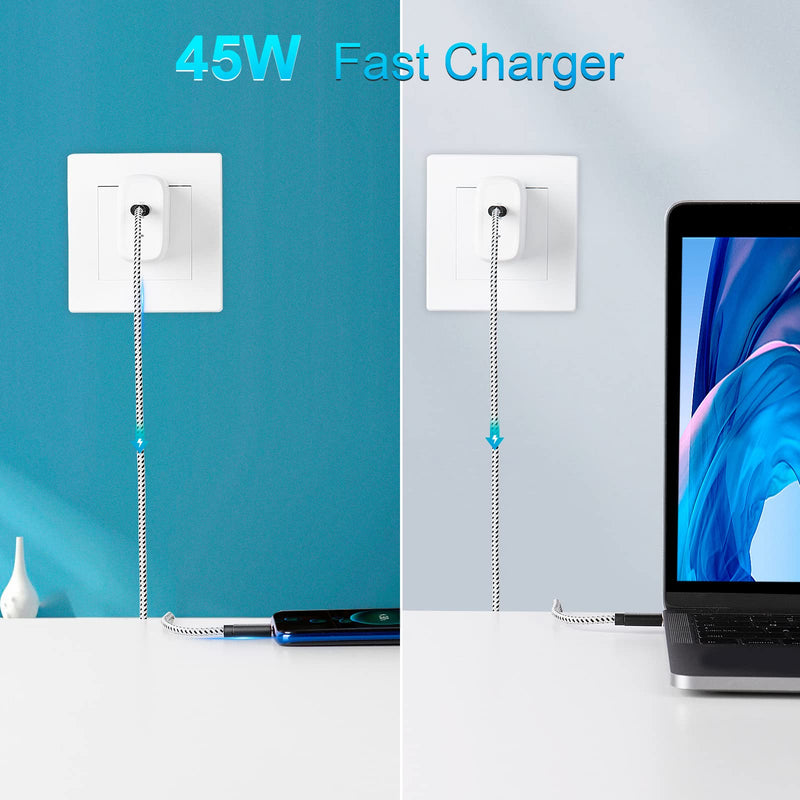 [Australia - AusPower] - 45W USB-C Charger, PowerLot Fast Wall Charger& 6FT Cable,Super Fast S21 Ultra Charger, GaN USB C Charger with PD 3.0 PPS/AFC,for Galaxy S22 Ultra, S22, S21, S20, Note 20 Serie, MacBook, USB-C Laptop 45W & Cable 