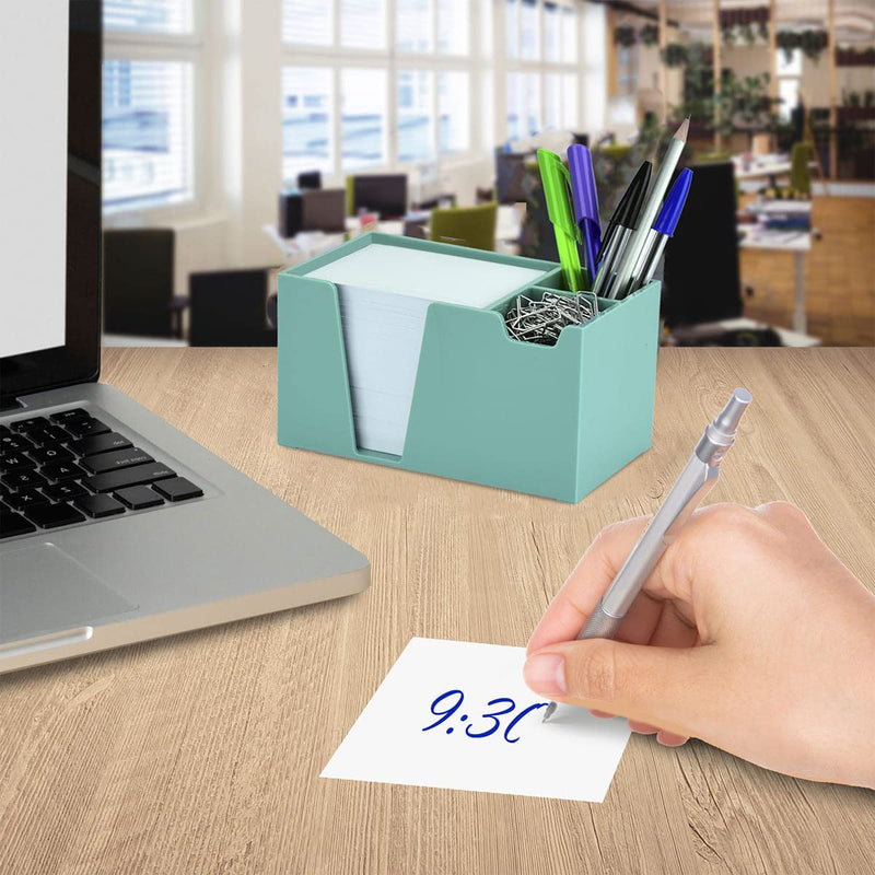 [Australia - AusPower] - Acrimet Desktop Organizer Pencil Paper Clip Caddy Holder (Plastic) (with Paper) (Solid Green Color) 