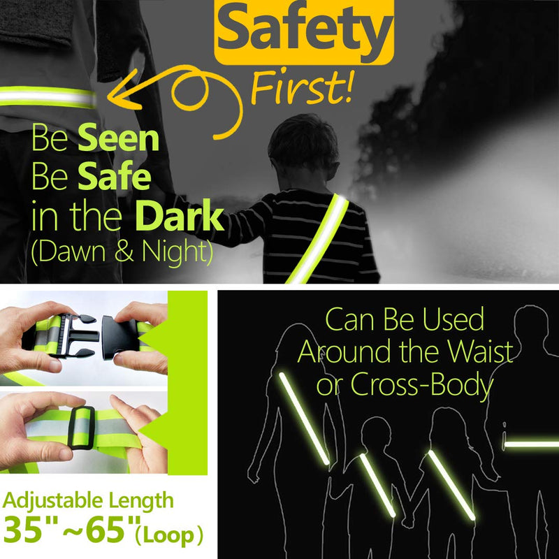 [Australia - AusPower] - High Visibility Safety Reflective Sash - A Perfect Substitute for Reflective Vest Reflective Jacket - Reflective Belt Adjustable, Stylish, Durable Night Safety Walking Gear for Men, Women, Kids 