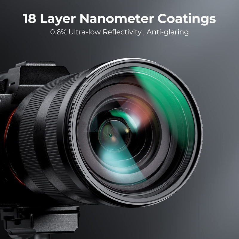 [Australia - AusPower] - K&F Concept 58mm MCUV Lens Protection Filter 18 Multi-Coated Camera Lens UV Filter Ultra Slim with Cleaning Cloth (K-Series) 