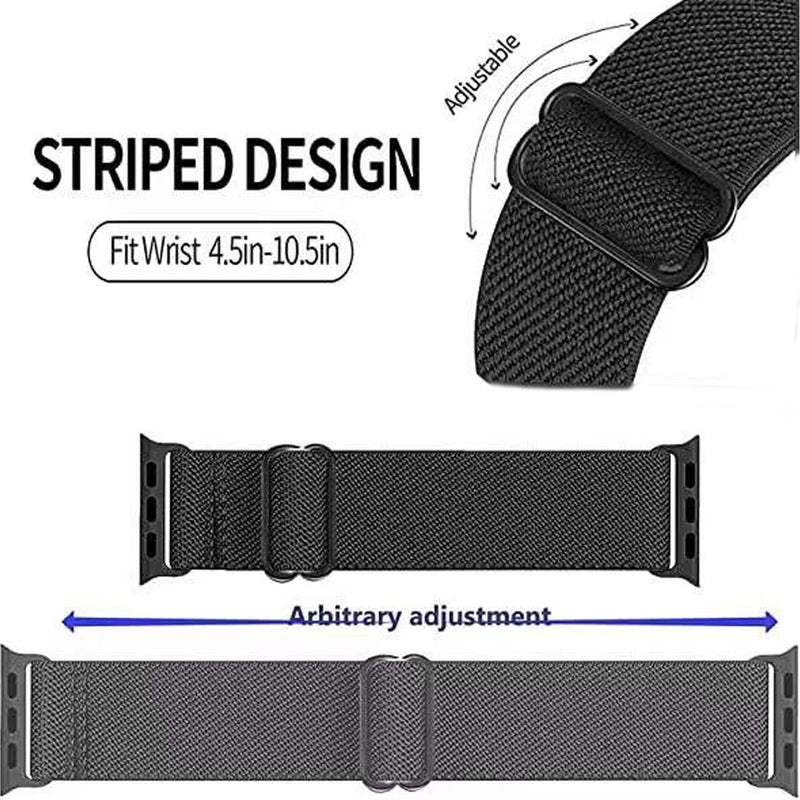 [Australia - AusPower] - Adjustable Elastics Band Compatible with Apple Watch 38mm 40mm 41mm 42mm 44mm 45mm , Sport Solo Loop Stretch Nylon Replacement Wristband for iWatch Series 7 6 5 4 3 SE 42/44/45mm Boho Green/Boho Purple/Green Arrow/Black Green Red/ Boho Colorful) 