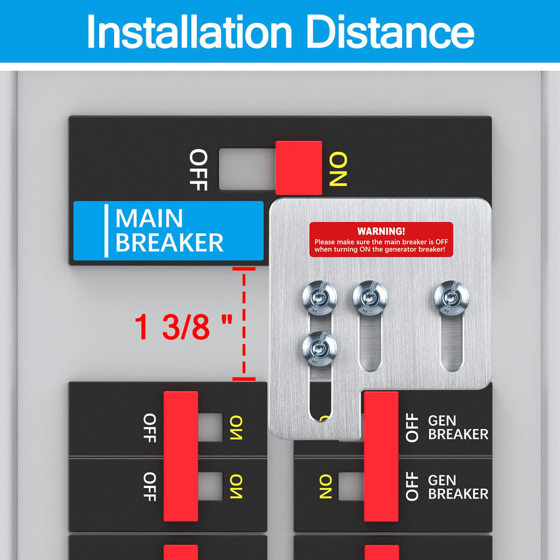 [Australia - AusPower] - ACANORA Generator Interlock Kit for Square D QO Homeline 150 or 200 Amp Panels, 1 3/8 Inches Spacing, Brushed Nickel 