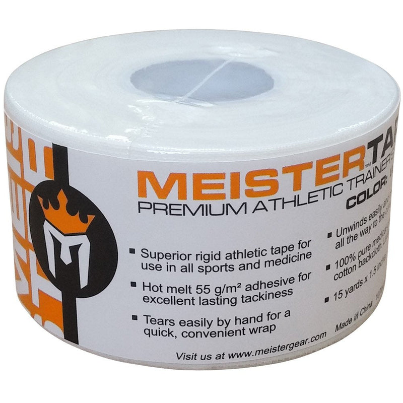 [Australia - AusPower] - Meister 15Yd x 1.5" Premium Athletic Trainer's Tape for Sports and Medical (50% Longer) - White - 6 Rolls 1.5x540 Inch (Pack of 6) 