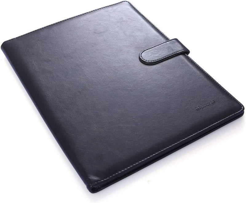 [Australia - AusPower] - Padfolio Clipboard Folder Portfolio, Mymazn Faux Leather Storage Clipboard with Cover for Legal Pad Holder Letter Size A4 Writing Pad for Business School Office Conference Notepad Clip Boards (Black) Black 