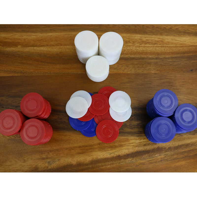 [Australia - AusPower] - GiftExpress Lot of 300, Plastic Poker Chips for Kids Game Play, Learning Math Counting, Bingo Game, Red, White & Blue 100 pcs ea 