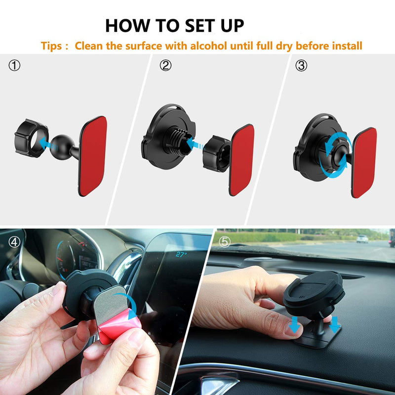 [Australia - AusPower] - [2 Pack] Car Grips Mount for Phone Stand, 360° Rotation Car Phone Holder for Collapsible Grip/Socket Mount Users on Car Dashboard, Home, Office, Kitchen, Desk, Wall 