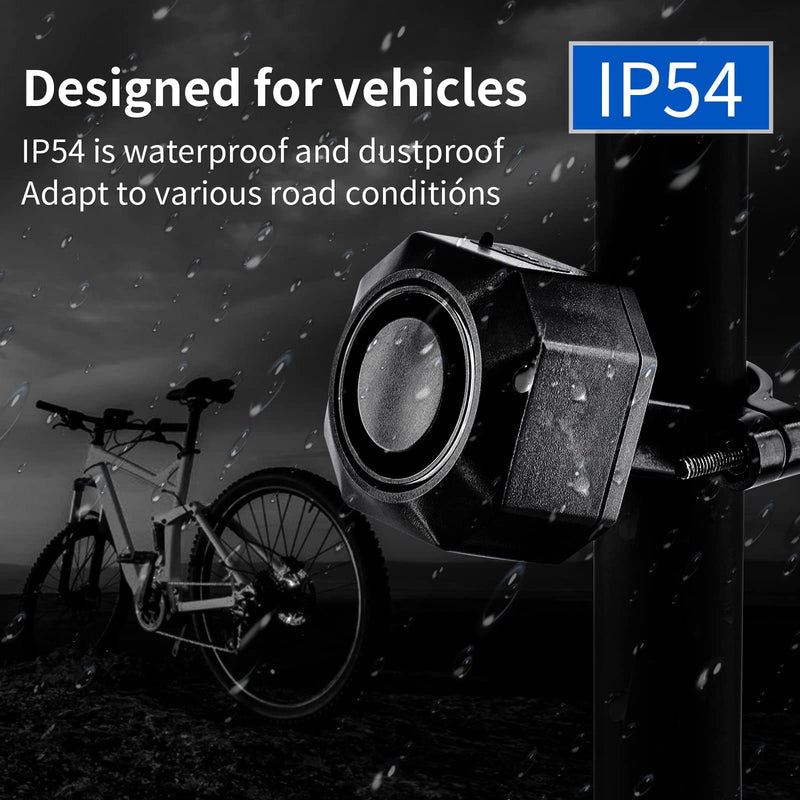 [Australia - AusPower] - NineLeaf Anti-Theft Bike Alarm with Mount, USB C Rechargeable 110dB Burglar Vibration Motorcycle Bicycle Alarm Security System Waterproof Cycle Mobility Scooter Alarm with Remote 