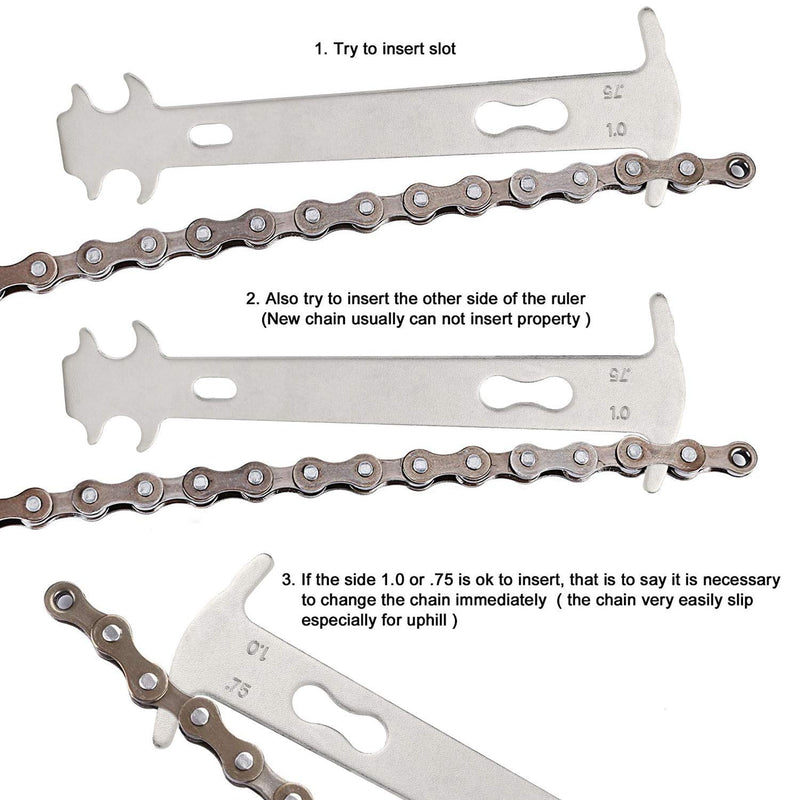 [Australia - AusPower] - Qkurt Bike Tool Set(3pcs) Bike Chain Tool Bike Link Plier Chain Checker Perfect Tool for Bike Repair 