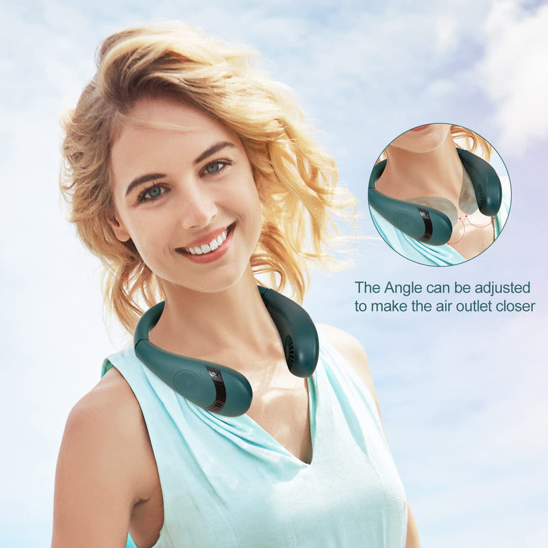 [Australia - AusPower] - Portable Hanging Neck Sports Fan,Portable Neck Fans Can be Recharged,Maximum Working Time 18 Hours Keep Cool,5000 mAh Bladeless Neck Fan, Personal Neck Fan for Women and Men 