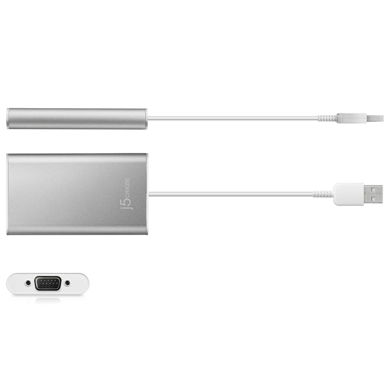 [Australia - AusPower] - j5create USB 2.0 to VGA Display Adapter | Plug & Play USB connectivity, 3 Viewing Modes, Compatible with Windows and Mac 
