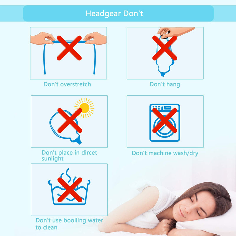 [Australia - AusPower] - Airfit P10 Headgear Straps Replacement CPAP Nasal Headgear Quick Fit Elastic Headgear for Resmed Airfit P10 Airsense 10 Pillow System - Standard Blue//Grey (2-Pack) 