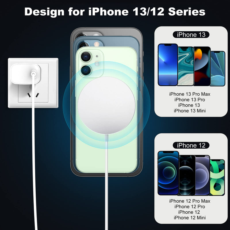 [Australia - AusPower] - Magnetic Wireless Charger, MOBO DPUR 15W Fast Wireless Charger Pad with 20W USB-C Power Adapter Charging Compatible with iPhone 13/13 Pro/13 Pro Max/13 mini/12 Pro/12 Pro max/ 12 Mini and AirPods pro. 