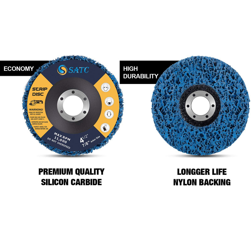 [Australia - AusPower] - S SATC Strip Discs 5PCS Bule Stripping Wheel 4-1/2" x 7/8" Fit Angle Grinder Clean and Remove Paint Rust and Oxidation 5 PCS Strip Discs 4-1/2" x 7/8" 