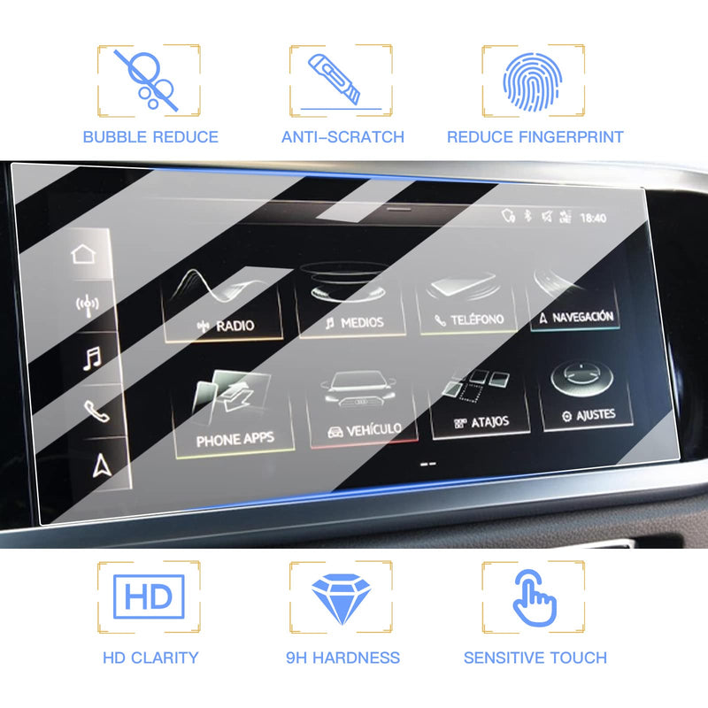 [Australia - AusPower] - ZCLINKO Glass Screen Protector for 2019+ Adui Q3 F3 MMI Accessories Infotainment Display Screen Protector Foils Tempered Glass 9H Anti-Scratch Navigation Center Control Touchscreen Protective Film(8.8 Inch) (2019 2020 2021) (Glass) 8.8 Inch 
