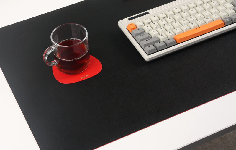 [Australia - AusPower] - DeskPaw Dual-Sided Leather Desk Pad,Blotter for Laptop Computer,Mouse Pad,Writing,Drawing,Arts and Craft Mat (Black/Red, 17x35”) Black/Red 17x35” 