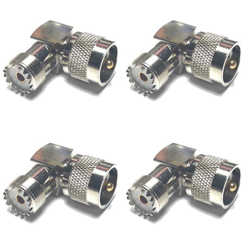 [Australia - AusPower] - CESS Adapter Right Angle UHF Plug Male PL259 to SO239 Female Connector - UHF Male to UHF Female (jcx) (4 Pack) 