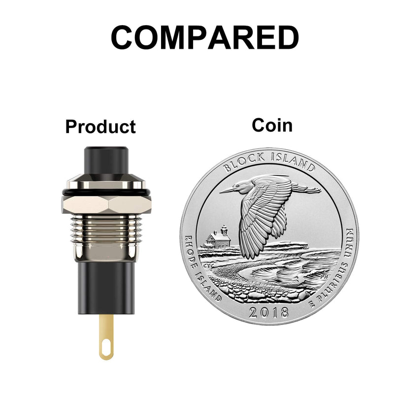 [Australia - AusPower] - DIYhz Push Button Switch, Self-locking Mini Switches Latching 10mm Round DC24V 0.5A Black & Red Cap 6PCS 