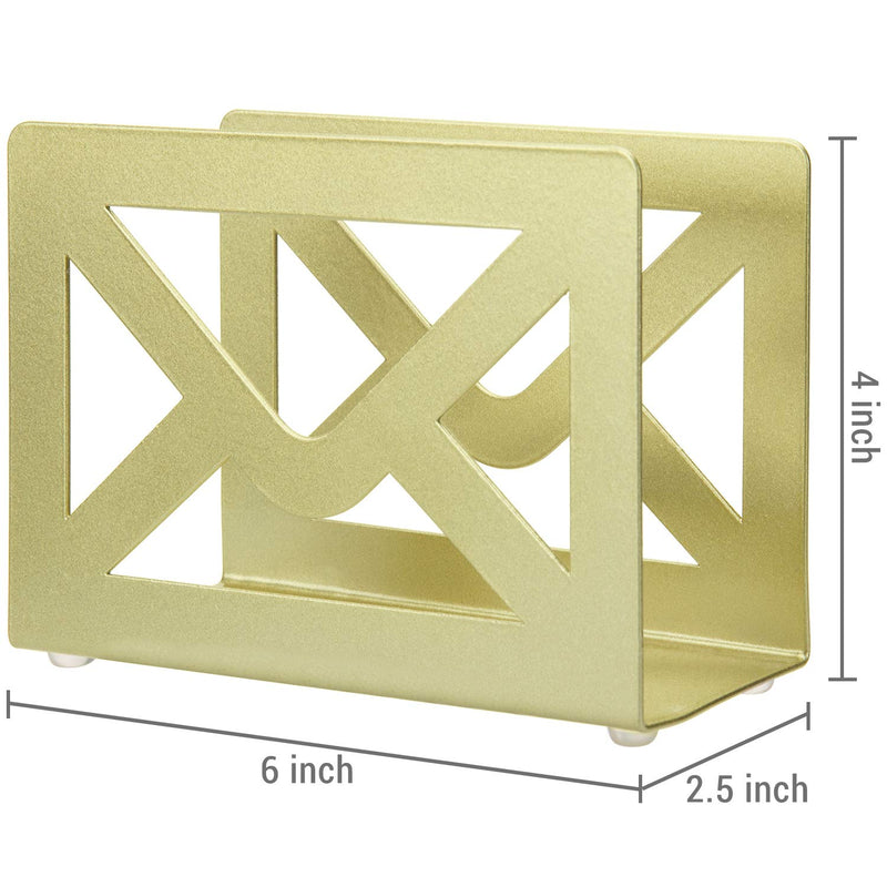 [Australia - AusPower] - MyGift Desk Mail Sorter Holder Modern Cutout Envelope Design Brass Metal Home and Office Desktop Letter Organizer 