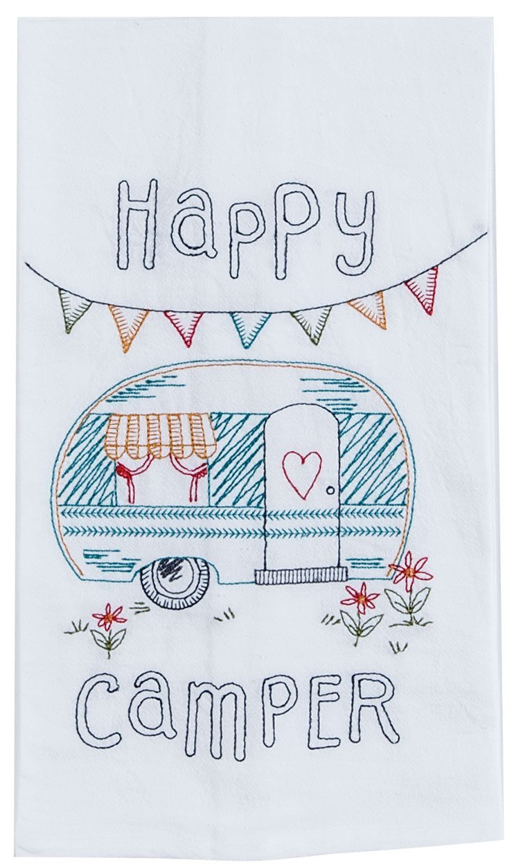 [Australia - AusPower] - Happy Camper 3 Piece Kitchen Bundle, Towel with Salt and Pepper Shakers 