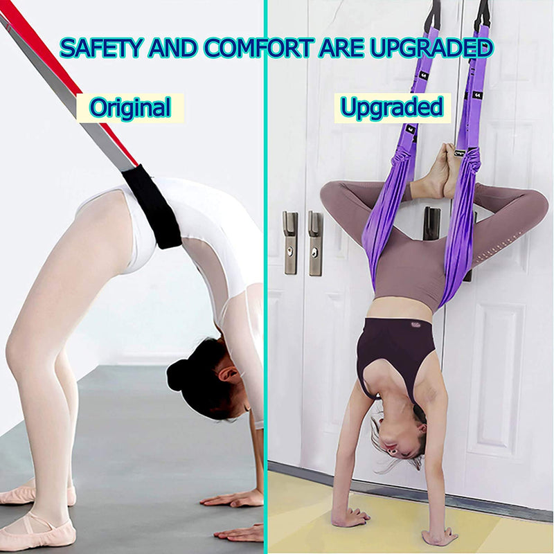 [Australia - AusPower] - Pricexes Yoga Stretching Strap, Adjustable Height Leg Stretcher Waist Back Stretch Band Aerial Yoga, Anti-Gravity Inversion Exercises Door Flexibility Tensile Trainer for Rehab Pilates Dance Splits Black 