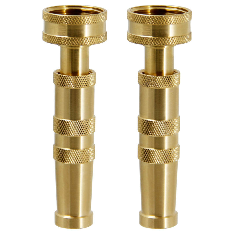 [Australia - AusPower] - Biswing Brass Hose Nozzles, Heavy-Duty Brass Adjustable Twist Hose Nozzle, 2 Pack (4"), VI3432 
