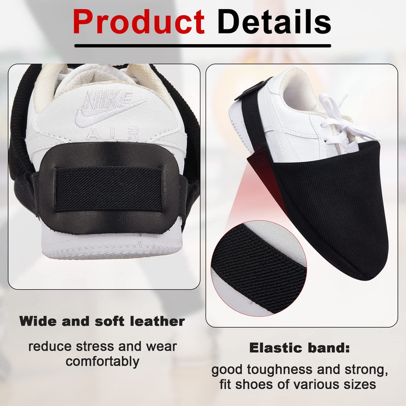 [Australia - AusPower] - Zhanmai Bowling Shoe Covers 2 Pairs Black Bowling Shoes Slider Bowling Accessories for Women and Men 