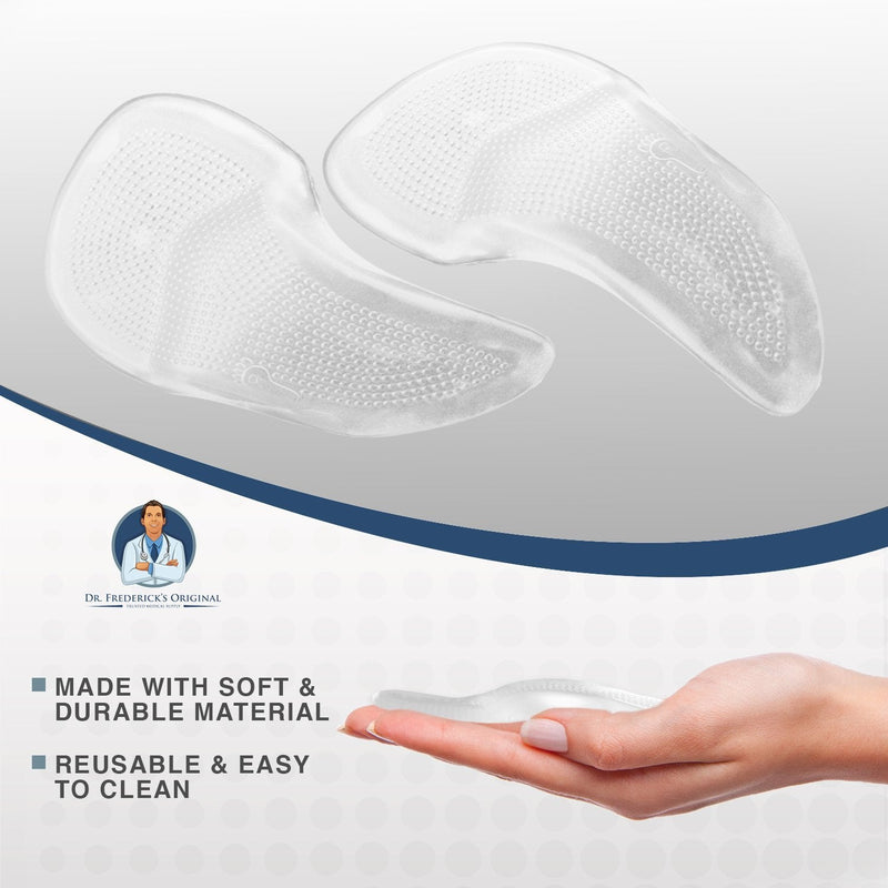 [Australia - AusPower] - Dr. Frederick's Original Self-Adhesive Metatarsal and Arch Support Insole Gel Pads - 2 Pieces - Generous Ball of Foot Cushions for Arch Support, Plantar Fasciitis & More - Large - W8.5-11.5 | M7.5-11 Large (Pack of 2) 