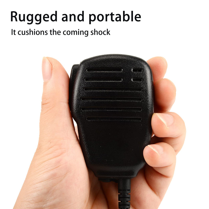 [Australia - AusPower] - Samcom Shoulder Mic of Walkie Talkies, Long Range Two Way Radio Speaker, Handheld Microphone for Most 2 Way Radio, 2 Pin Radio Mic with PTT (2 Pack) 