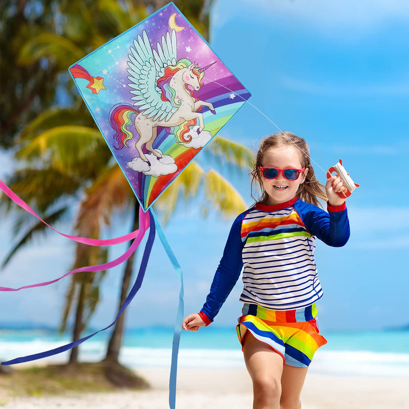[Australia - AusPower] - TOY Life Unicorn Kite for Kids Easy to Fly Large Kids Kite - Kites for Kids and Adults Easy to Fly Big Beach Kites for Kids Age 4-8-12 Idea Gift for Children Outdoor Game Activities Beach Trip 