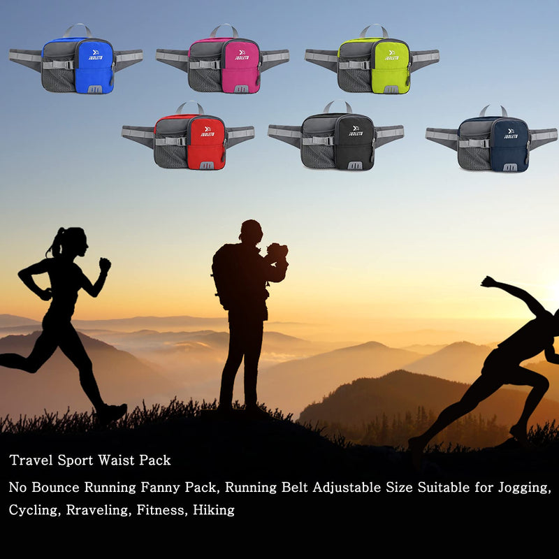 [Australia - AusPower] - Clape Fanny Pack with Water Bottle Holder Hiking Multipurpose Waterproof Waist Bag for Men Women Kids Walking Running Hiking Climbing fit for iPhone iPod Samsung Phones (Bottle Not Included) OT02-Green 