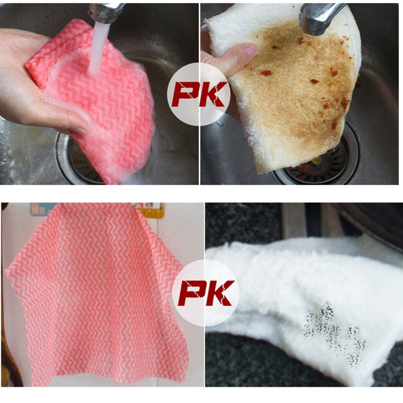 [Australia - AusPower] - JEBBLAS Reusable Cleaning Wipe, Household &Kitchen Towels,Disposable Cleaning Cloth, Dish Cloth Dish Towels Dish Rags Reusable Kitchen Paper Towels, Wash Towels, 2 Rolls of 200 Sheets 