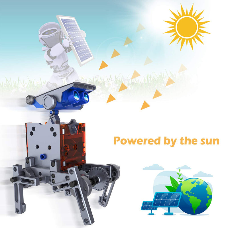 [Australia - AusPower] - ASPPOPO STEM Toys 12-in-1 Education Solar Robot Building Kits -190 Pieces DIY Science Experiment Kit for Kids Aged 8-12 and Older, Solar Powered by The Sun (Navy Blue) Navy Blue 