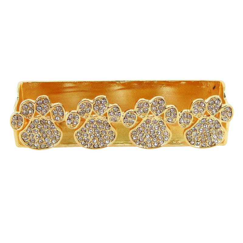 [Australia - AusPower] - Paw Print Business Card Holder, Gold Tone 