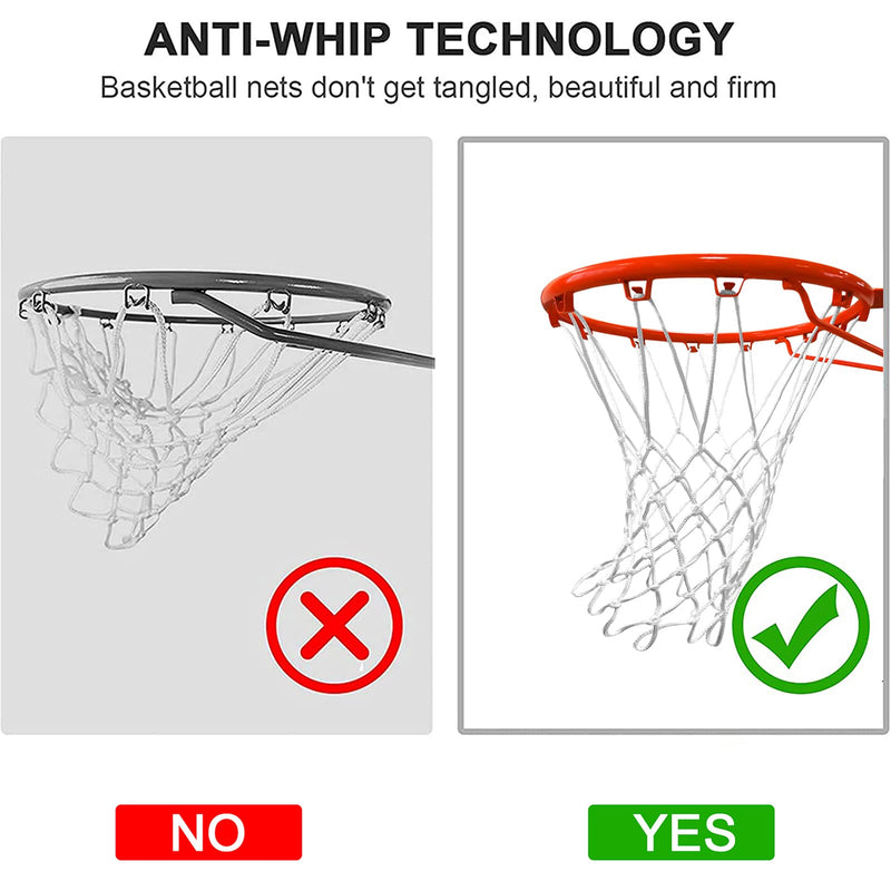 [Australia - AusPower] - LAO XUE Basketball Net Outdoor,(7.16 oz) Professional Heavy Duty Basketball Net Replacement,All Weather Anti Whip, Suitable for Outdoor Standard 12 Loops Basketball Hoop 