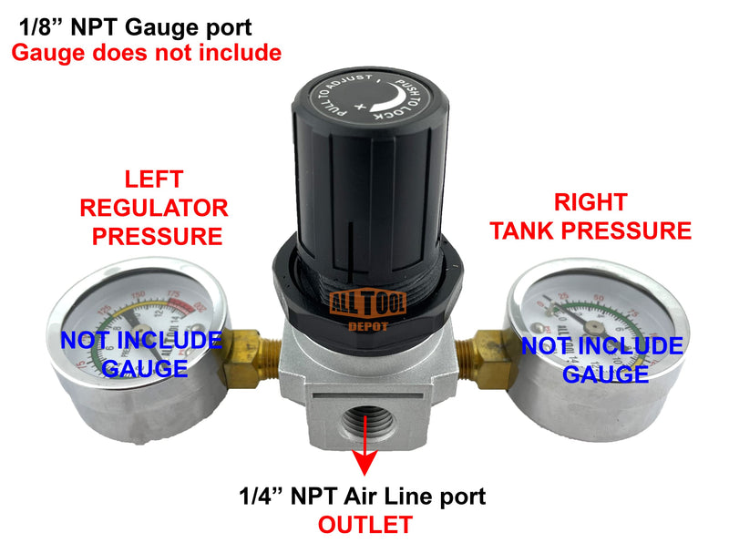 [Australia - AusPower] - All Tool Depot Universal Air Regulator Special Design for Check Tank and Regulator Pressure (Gauge Does Not Include) 