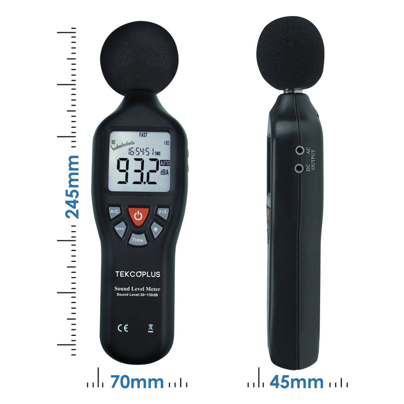 [Australia - AusPower] - High Accuracy Decibel Sound Level Meter Monitor Indicator LCD Backlight Display Audio Noise Measure 30dB~130dB Instrument Compact Tripod Mount Professional 