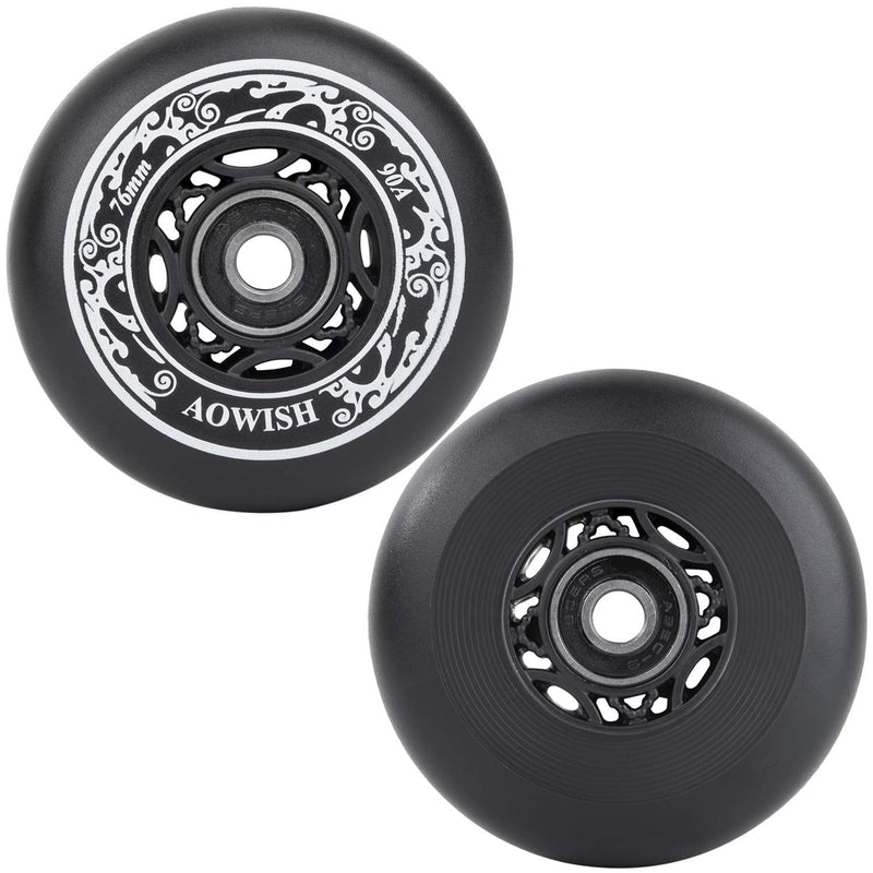 [Australia - AusPower] - AOWISH Ripstik Wheels [2-Pack] 76mm Ripstick Wheels 90A Ripsurf Caster Board Replacement Wheel with Pre-Installed Bearings ABEC 9 