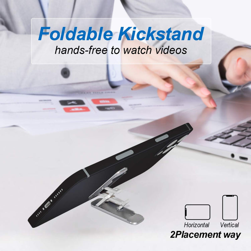 [Australia - AusPower] - Phone Kickstand ,Multi-Angle Aluminum Kickstand(Adjustable Angle)(Vertical and Horizontal Stand) Compatible with Any Phone Black 