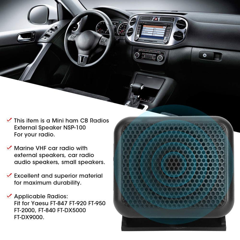[Australia - AusPower] - Kuuleyn Car Radio Speaker, External Speaker Mini NSP-100 Two-Way Radio CB Car Radio Fit for Yaesu FT-847 FT-920 FT-950 FT-2000, FT-840 FT-DX5000 FT-DX9000 