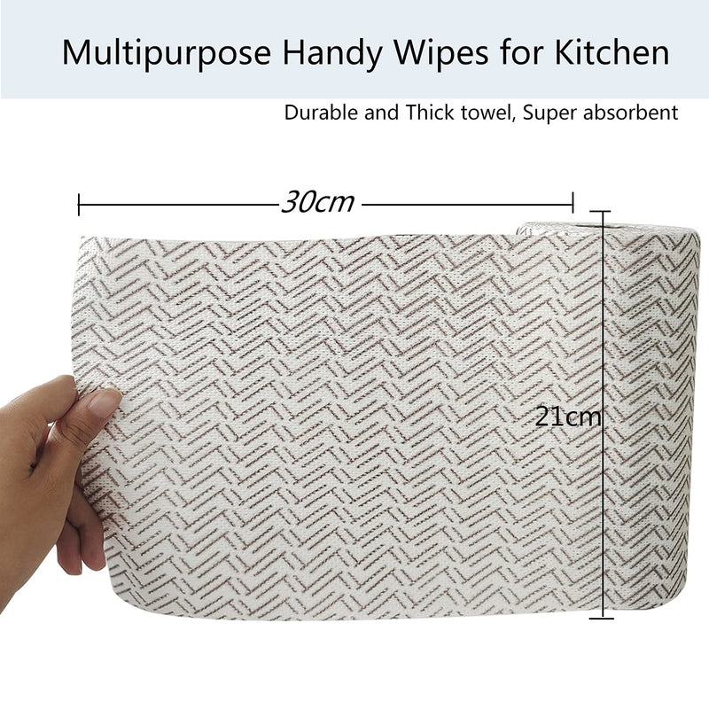 [Australia - AusPower] - JINYUDOME 2 Rolls Disposable Dish Towels Washing Cloth for Kitchen Reusable Household Cleaning Towels, Multi Purpose, Quick Dry, 50 Sheets/roll, Brown 
