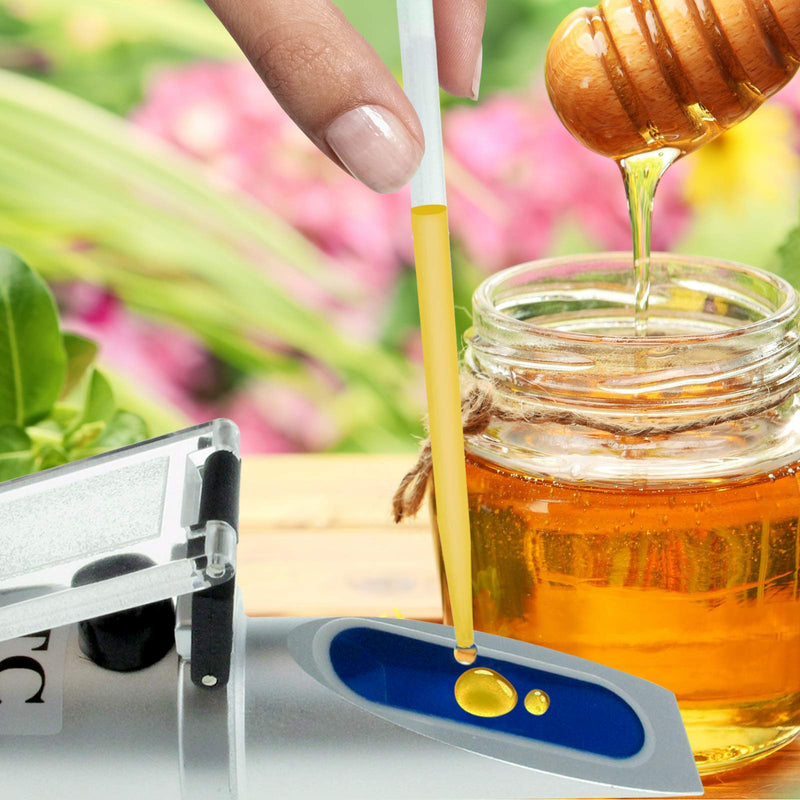 [Australia - AusPower] - Honey Moisture 58~90% Brix Refractometer with ATC, Handheld High Measuring Range Sugar Content, Honey, Jelly, Jam and Syrup Black 